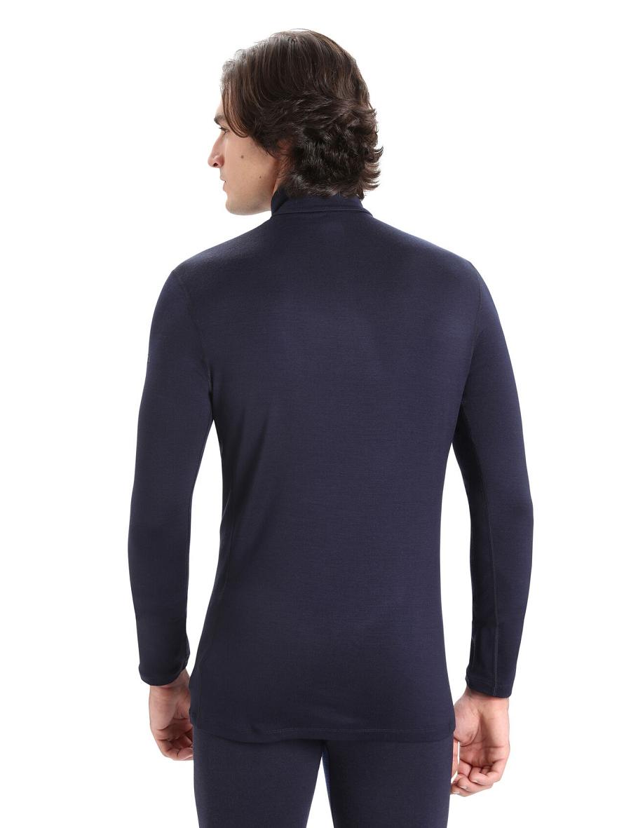 Midnight Navy Icebreaker Merino 260 Tech Long Sleeve Half Zip Thermal Top Men's Base Layers | AU 1385OKIR